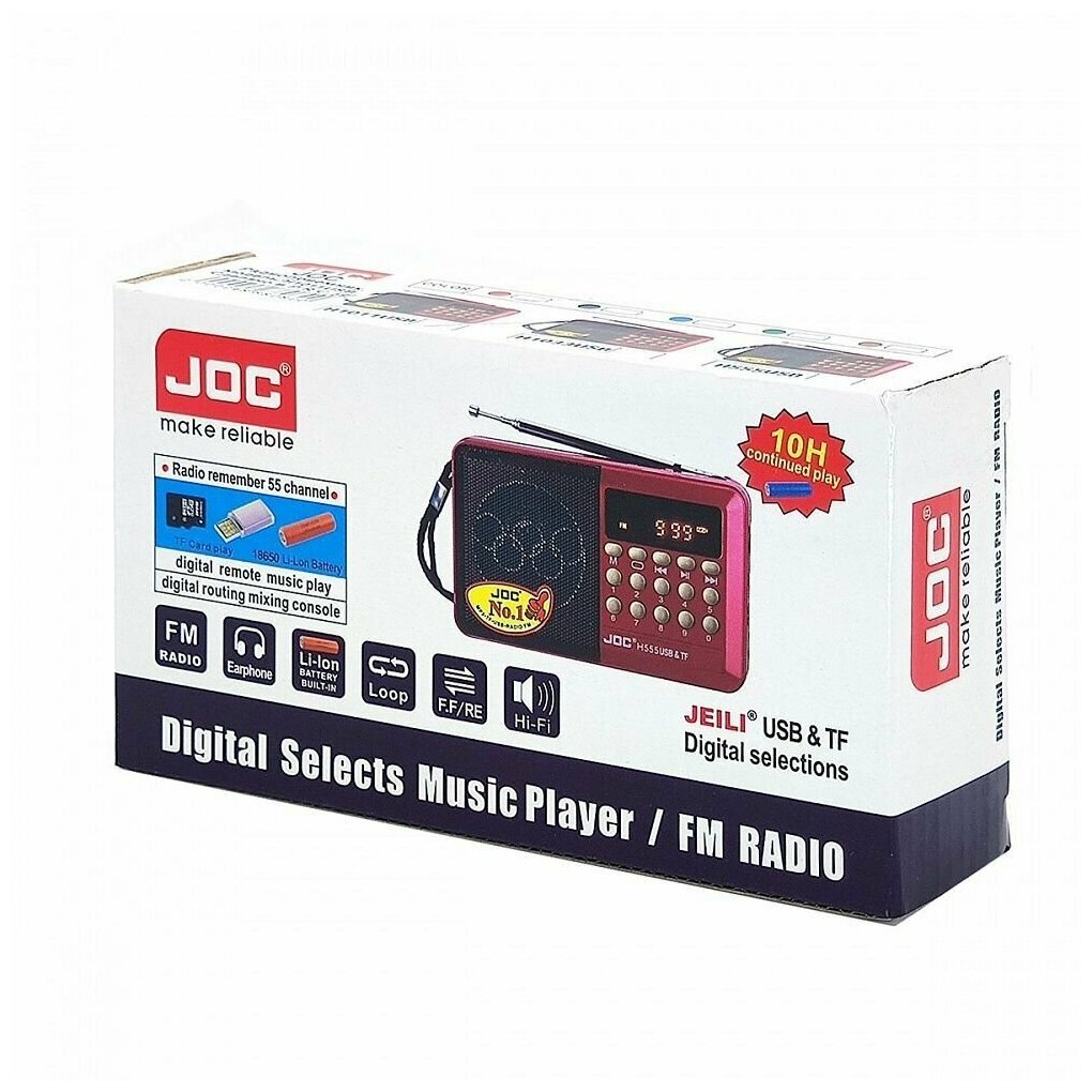 Радиоприемник цифровой JOC H1011ВТ Radio FM, USB, microSD, Bluetooth (блютус)