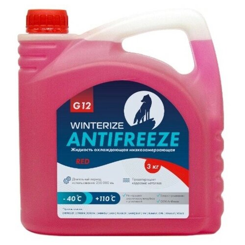 Охлаждающая Жидкость Winterize Антифриз G12 Красный -40 3кг WINTERIZE арт. WAG12RD3