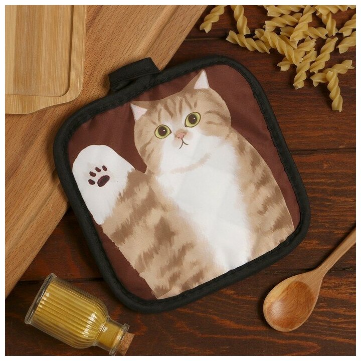 фото Прихватка Доляна Котики "Муся" 17*17 см 100% п/э