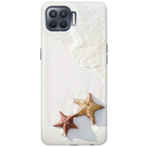 фото Cиликоновый чехол на oppo reno4 lite / оппо рено4 лайт с принтом "две морские звезды" gosso