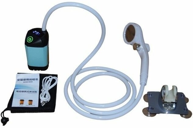 Душ походный с насосом, встроенным термометром, аккумулятором на 4800 мАч и цифровым дисплеем - фотография № 6