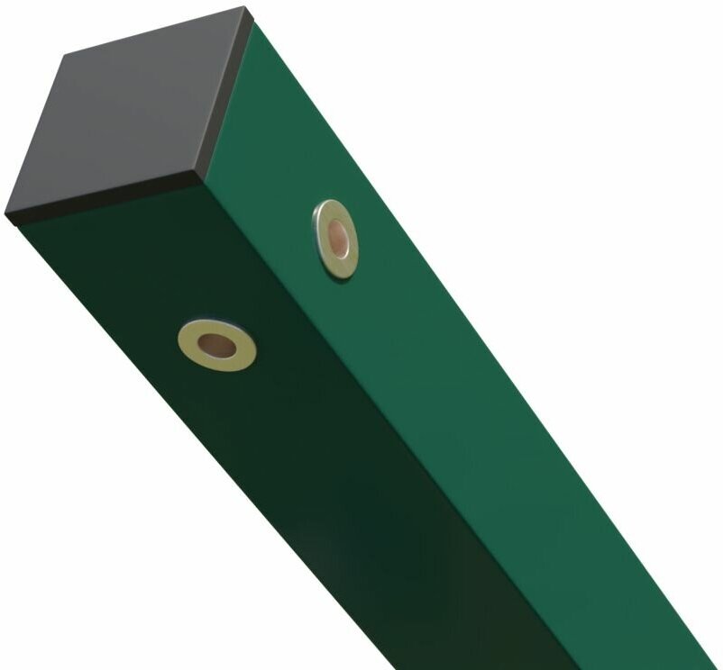 Столб для забора (угловой) 1000 х 40 х 40 мм зеленый