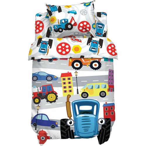 Постельное бельё Синий трактор Big Town 112х147 см 60х12020 см 40х60 см 100 хлопок бязь 125 гм2 2529₽