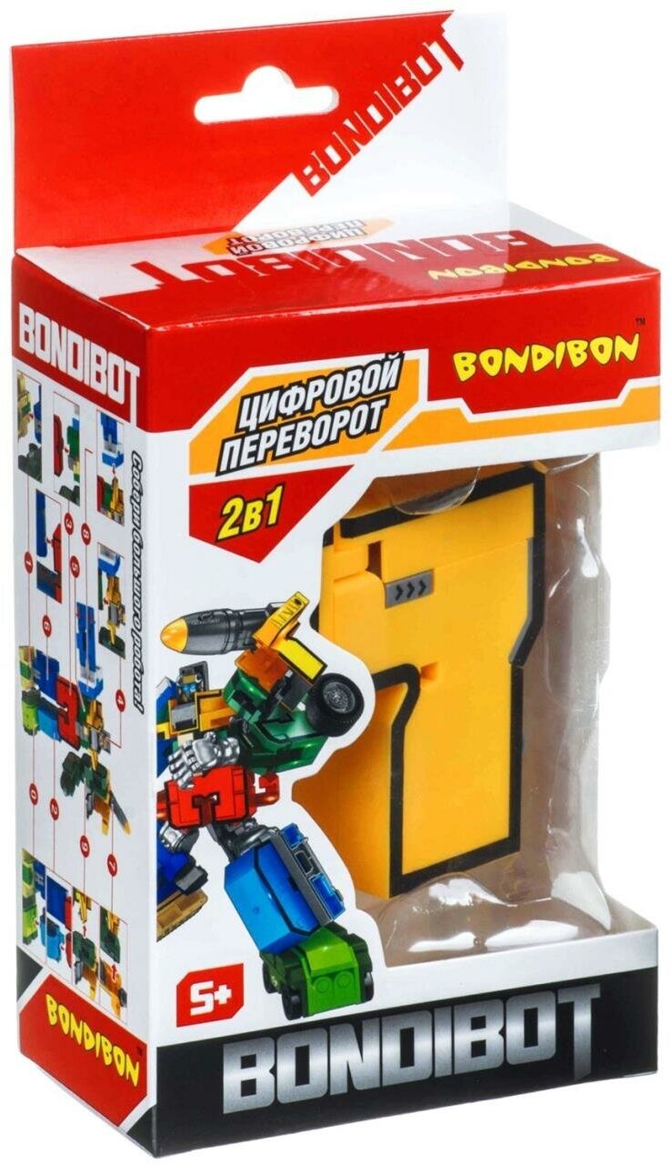 Трансформер 2в1 BONDIBOT Bondibon BOX 10,5х6х15,5 см, цифра"7", арт. YB188-35E.