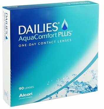 Контактная линза: "Dailies Aqua Comfort Plus" (1уп=90шт) R:=8.7 D:=-01,00