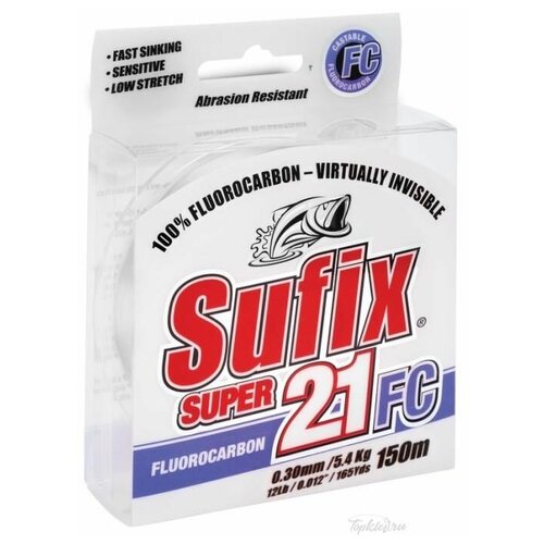 фото Леска sufix super 21 fluorocarbon 150м 0.40мм 9кг