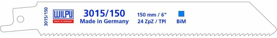 WILPU Полотно 3015/150 Bi-metall х 5 шт/уп для жести стали толще чем 12мм мелкозубное 1421500005