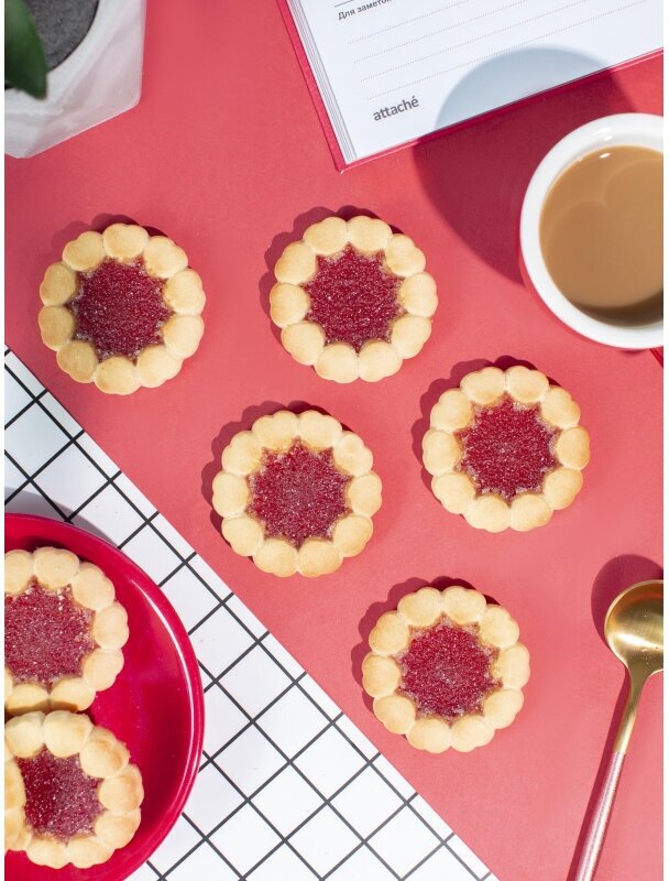 Печенье сдобное Деловой Стандарт Cookies with cherry marmalade, 425г - фотография № 1