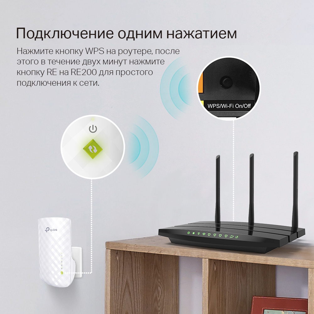 Wi-Fi усилитель сигнала TP-Link RE200 802.11ac Wi-Fi 5 белый - фотография № 10