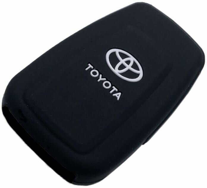 Чехол силиконовый MejiCar для смарт-ключа Toyota Camry V70, Rav 4 XA50, Prado 150, Fortuner, Hilux 2018 - н.в. Black с Лого