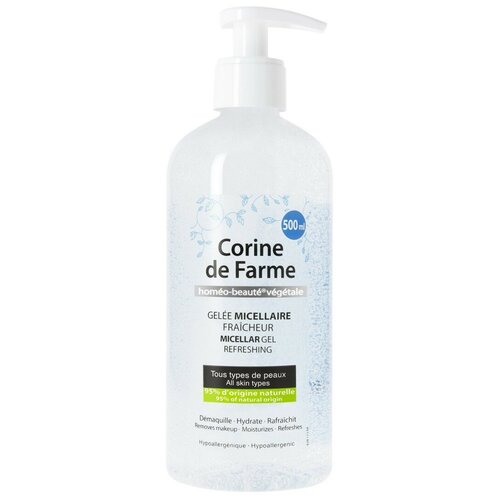 гель для умывания corine de farme гель мицеллярный очищающий refreshing micellar gel CORINE de FARME гель мицеллярный очищающий, 500 мл, 500 г