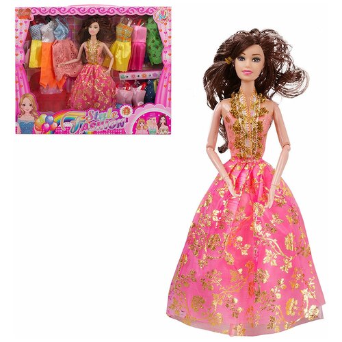 Игровой набор для сюжетно-ролевых игр Кукла Модница с набором платьев игровой набор модница с куклой