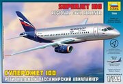 Сборная модель ZVEZDA Пассажирский авиалайнер Суперджет 100 1/144
