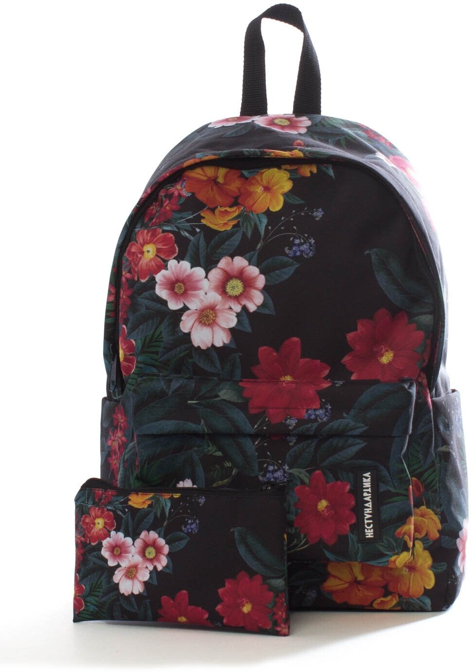 Рюкзак нестандартика городской с принтом Полуночные цветы
