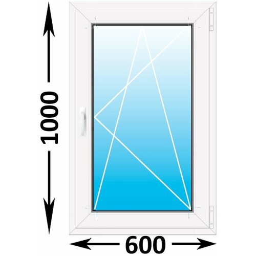 Пластиковое окно Melke одностворчатое 600x1000 (ширина Х высота) (600Х1000) окна пластиковые пвх 60 мм размер 500мм 500мм одностворчатое поворотно откидное стеклопакет двухкамерный 4 10 4 10 4 цвет графит