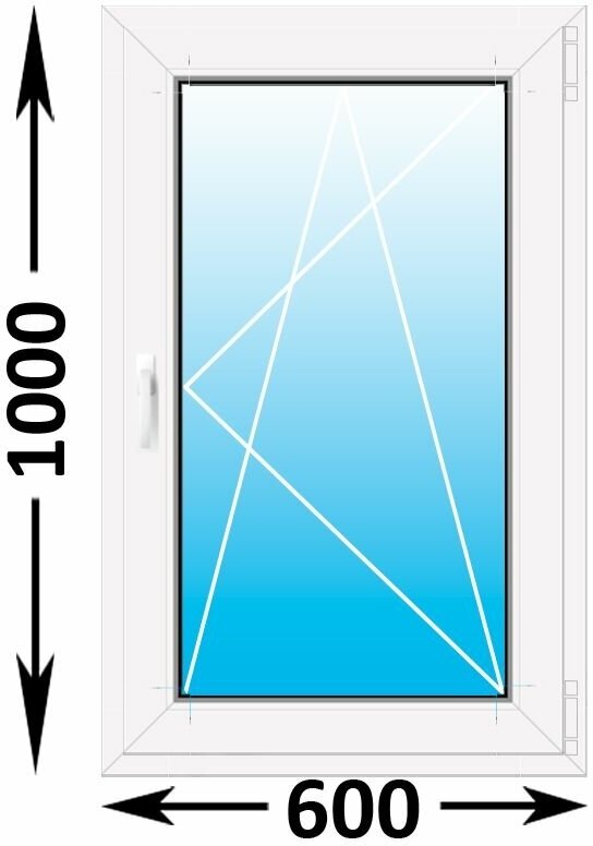 Пластиковое окно Veka WHS 60 одностворчатое 600x1000 (ширина Х высота) (600Х1000)