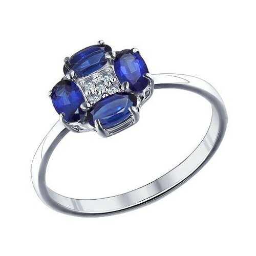 фото Серебряное кольцо sokolov 94011286 с фианитом, размер 18,5 diamant-online