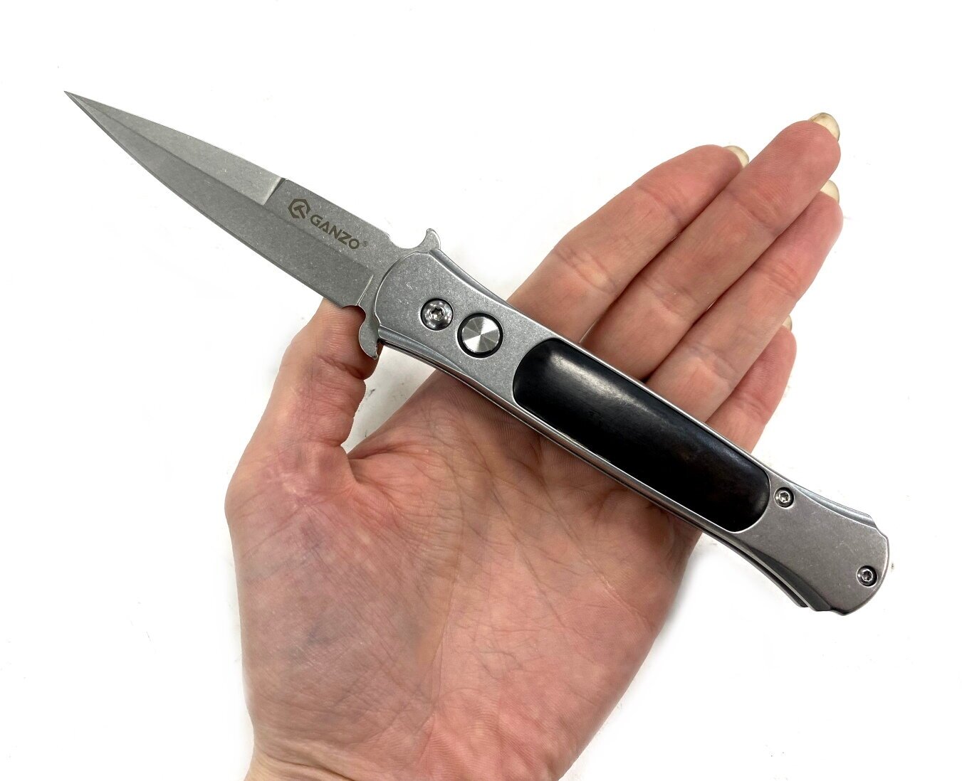 Нож Ganzo G707 коричневый/хром