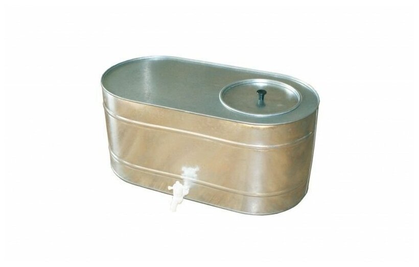 Бак оцинкованный 55 л, с краном, овальный, для хранения и транспортирования воды (рукомойник), горюче-смазочных материалов