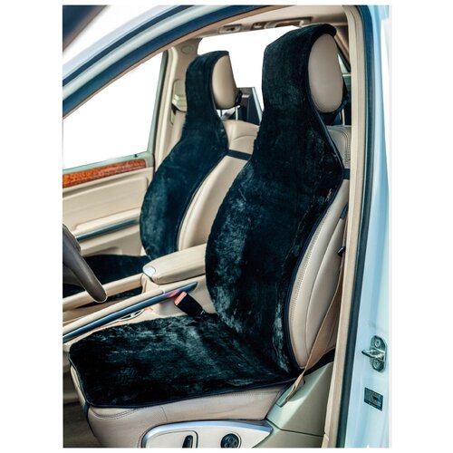 Меховые накидки (шерсть на шкуре) (Черный, 2 шт)