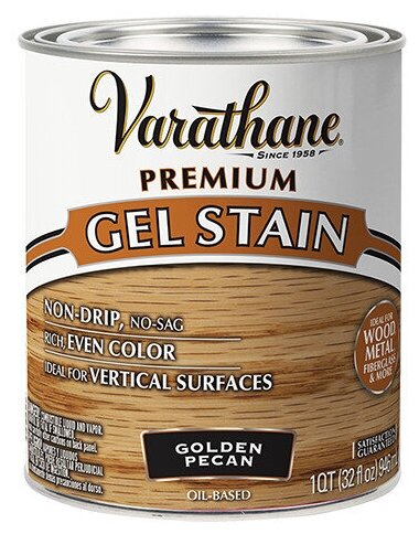 Морилка - тонирующий гель универсальный для внутренних и наружных работ Varathane Premium Gel Stain 0,946л Золотой орех
