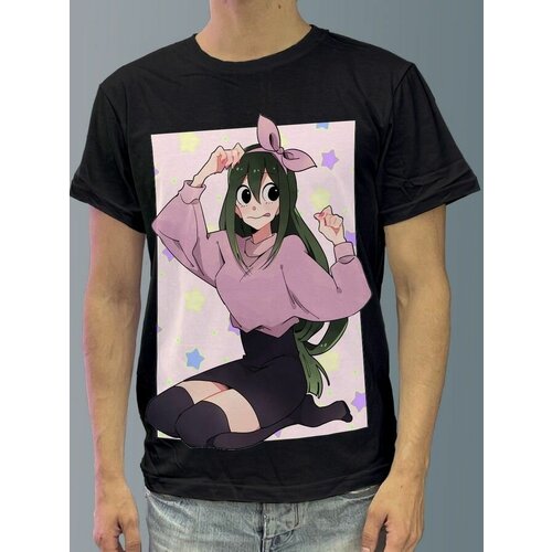 фото Футболка мужская черная из хлопка с dtf рисунком аниме my hero academia - 922 будь на стиле