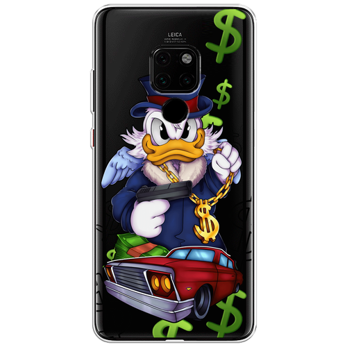 Силиконовый чехол на Huawei Mate 20 / Хуавей Мате 20 Scrooge McDuck with a Gold Chain, прозрачный силиконовый чехол на huawei mate 20 pro хуавей мате 20 про scrooge mcduck and monopoly прозрачный