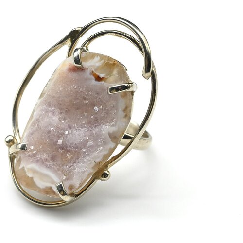 Кольцо Радуга Камня, агат, размер 17, серый кольцо радуга камня агат размер 17 мультиколор