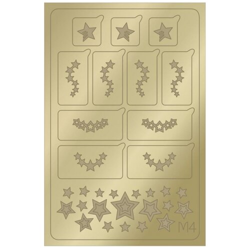Купить Aeropuffing Metallic Stickers №M04 Gold - металлизированные наклейки для ногтей