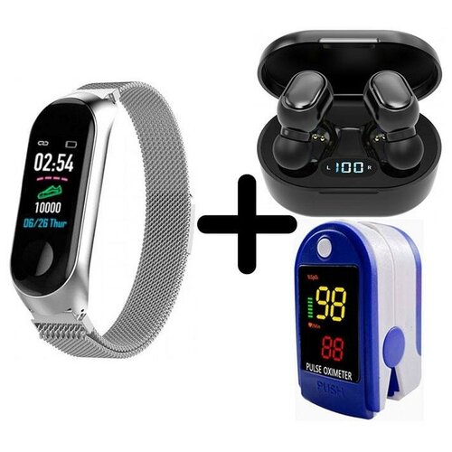 Умные часы BandRate Smart BRSM333PLBSWB-SET5 с беспроводными наушниками и пульсометром ЧСС мониторингом сна 595000₽