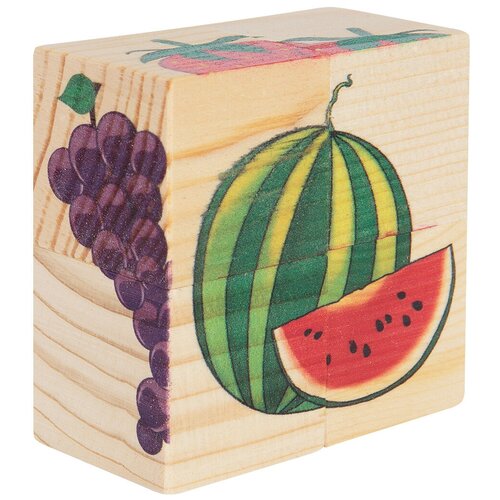 кубики игрушки 4 куб фрукты овощи Развивающая игрушка АНДАНТЕ Фрукты Д479а, 24 дет.