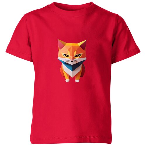 Футболка Us Basic, размер 8, красный женская футболка рыжий кот в стиле паперкрафт s белый