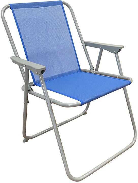 Кресло складное Уют синее 530х470х760 мм - фотография № 2