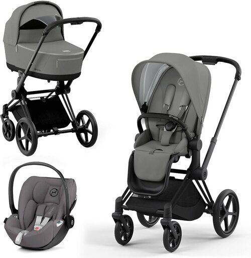 Универсальная коляска Cybex Priam IV 3 в 1, soho grey, цвет шасси: Black-Matt