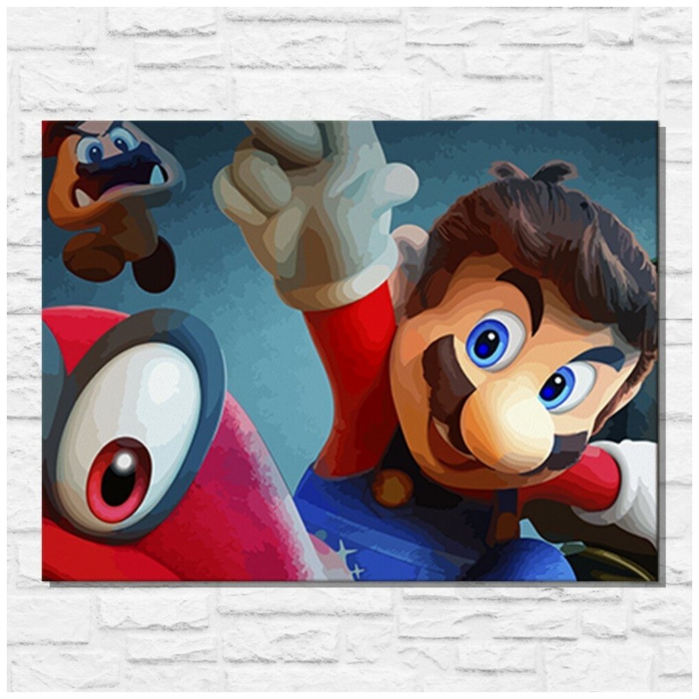 Картина по номерам на холсте игра Super Mario Odyssey - 11630 Г 30x40