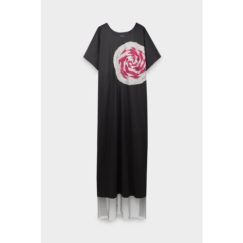 фото Платье midgard, оверсайз, макси, размер onesize, черный