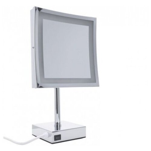Зеркало квадратное косметическое Aquanet настольное с LED подсветкой 204515 Хром