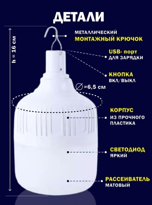 Лампочка портативная туристическая