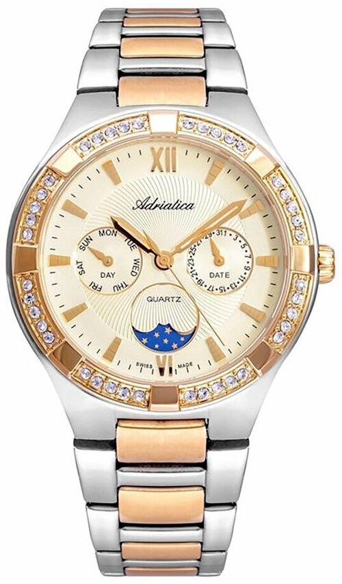Наручные часы Adriatica, серебряный, золотой