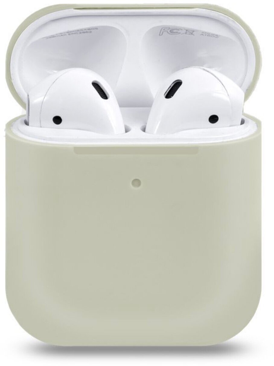 Чехол для AirPods 2 / AirPods 1, силиконовый, серый. Чехол для наушников Аирподс