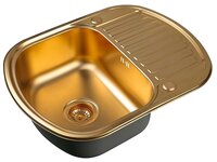 Врезная кухонная мойка 49 см, ZorG Sanitary PVD SZR-6249 BRONZE, бронза