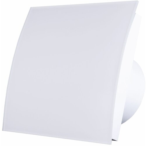 Вентилятор вытяжной для ванны MM-Р-06 сверхмощный, квадратное стекло, белый выгнутый, глянец, с обратным клапаном Mmotors