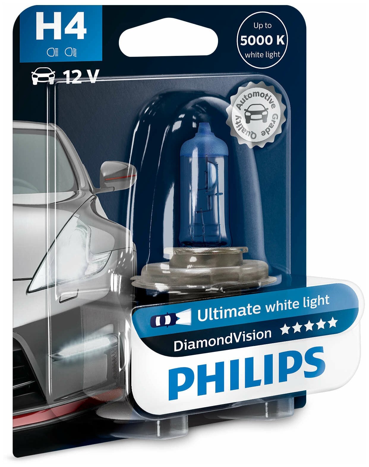Philips1 PHILIPS Лампа H4 12V 6055W DiamondVision, блистер 1 шт. PHILIPS 12342DVB1
