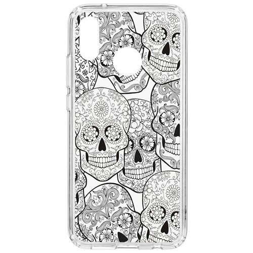 фото Чехол на huawei p20 lite kruche print skull black