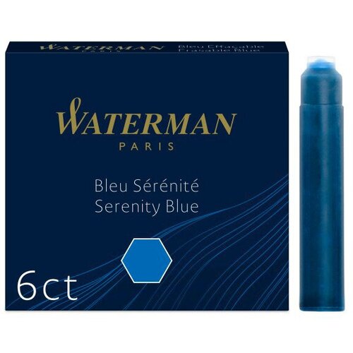 Картридж Waterman International 52012 CWS0110950 синие чернила для ручек перьевых 6шт конвертер для перьевых ручек waterman