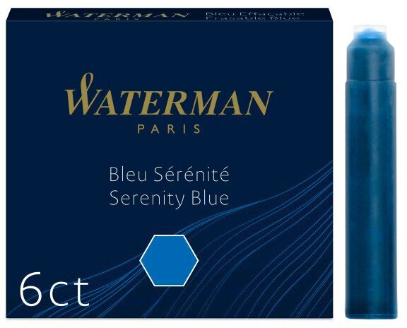 Картридж Waterman International 52012 (S0110950) синие чернила для ручек перьевых (6шт) - фото №1