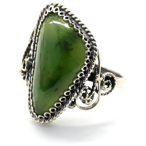 Кольцо Радуга Камня, нефрит, размер 18, зеленый кольцо радуга камня пренит размер 18 зеленый