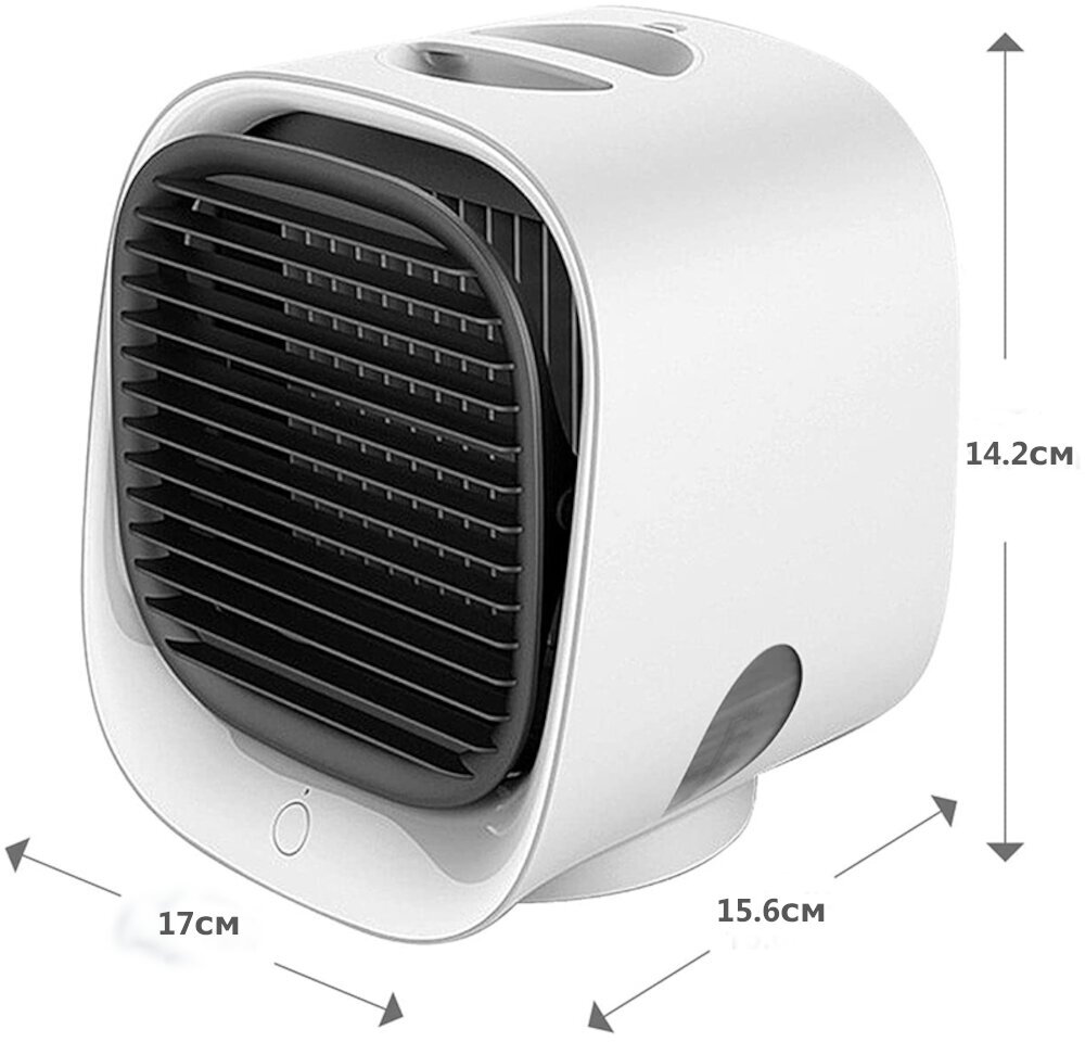 Мини Кондиционер - вентилятор Air Cooler Storm Arctic. Водяное увлажнение и охлаждение. 3 скорости и ночная подсветка. Белый корпус. - фотография № 2