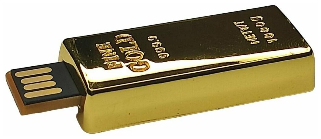 Подарочный USB-накопитель СЛИТОК ЗОЛОТА 48 мм сувенирная флешка