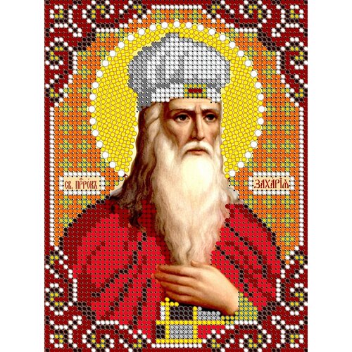 Вышивка бисером иконы Святой Захарий 12*16 см
